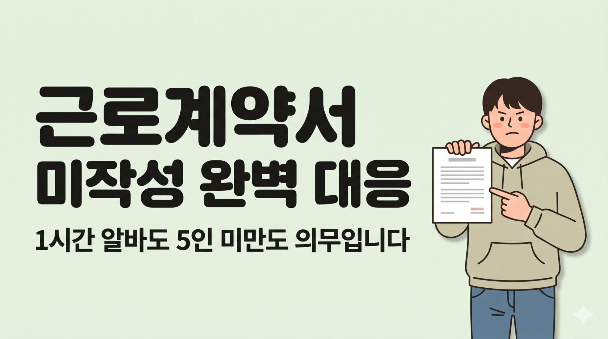 근로계약서 미작성 알바 신고방법 완벽 대응