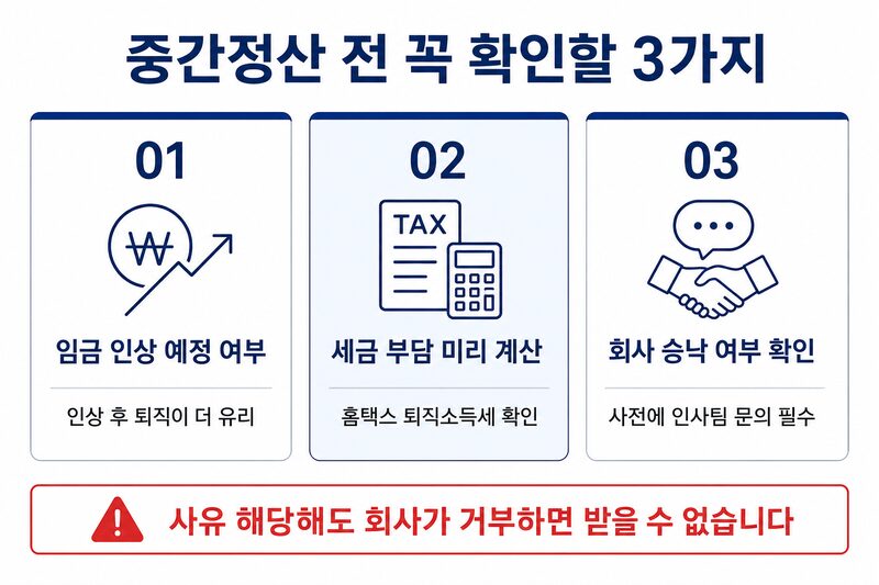 퇴직금 중간정산 핵심 정보 꼭 확인할 3가지