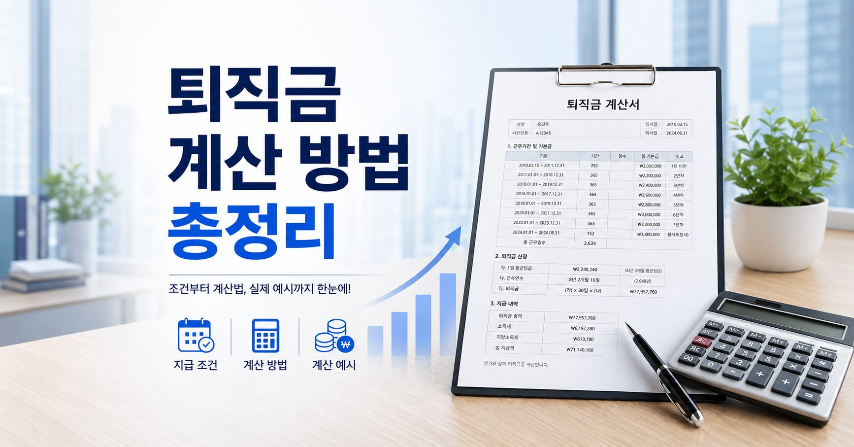 퇴직금 계산 정리방법