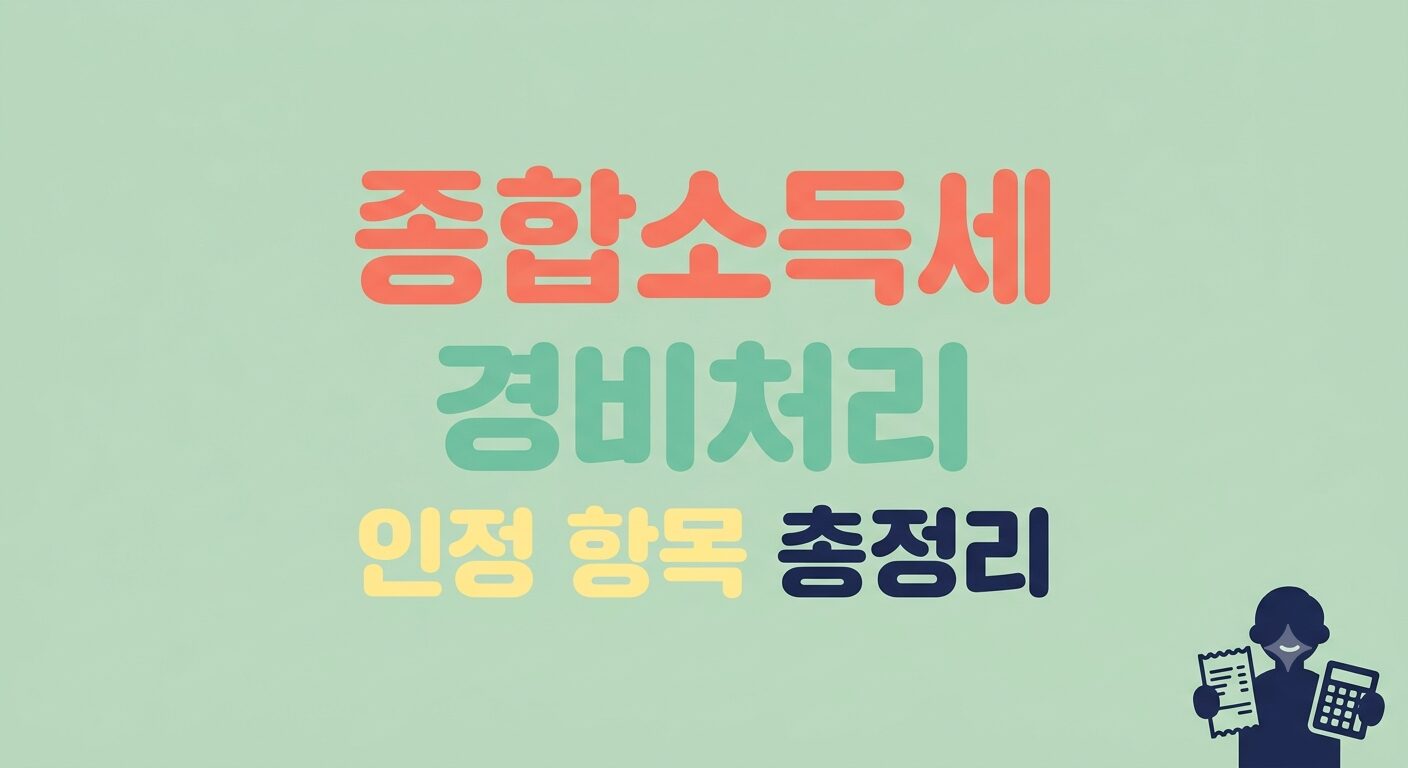 종합소득세 경비처리 인정 항목 총정리